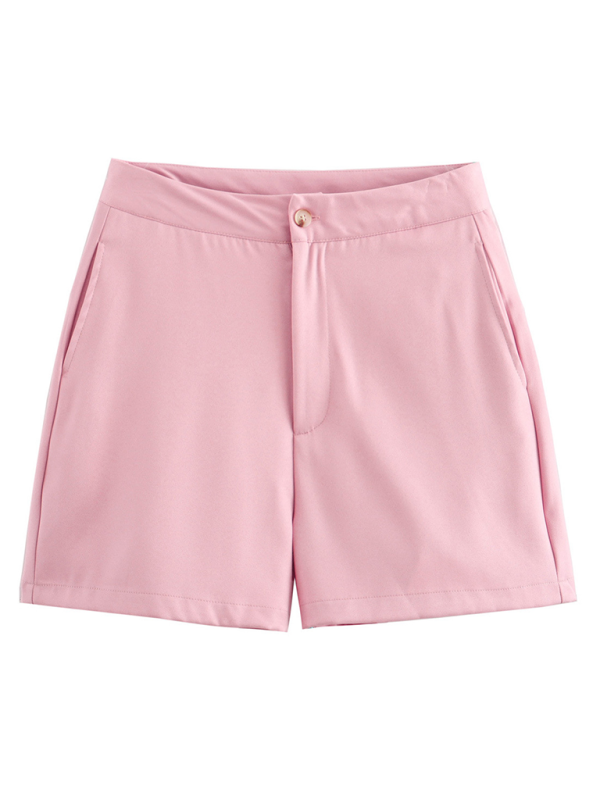 Levoire | Femme décontractée nouveau gilet étroit à col V à un bouton + short ensemble mode