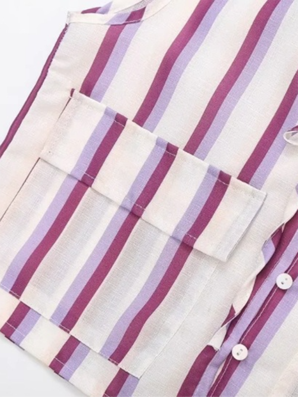 Levoire | Nouvel ensemble top à bretelles spaghetti et pantalon rayé imprimé pour femmes