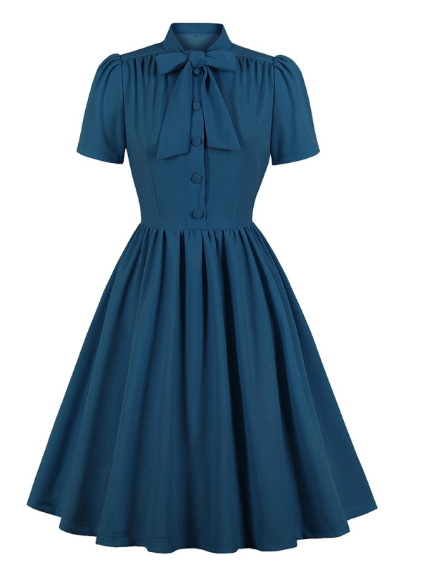 Levoire | Robe en chiffon unie avec ceinture pour femmes Sikkerbleu