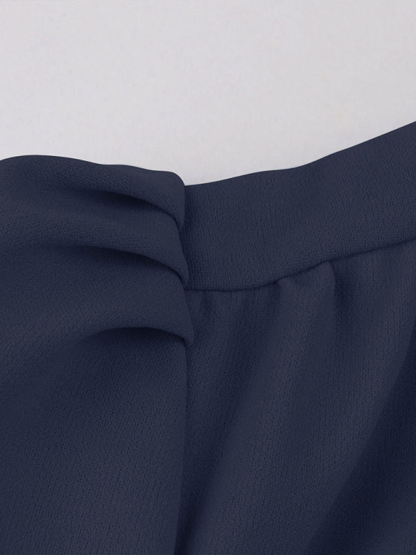Levoire | Robe en chiffon unie avec ceinture pour femmes