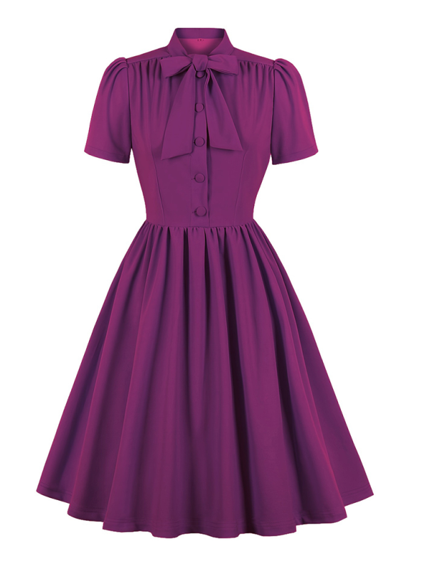 Levoire | Robe en chiffon unie avec ceinture pour femmes Violetti