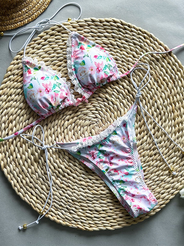 Levoire | Bikinis pour femmes nouveau design floral avec lien maillot de bain deux pièces