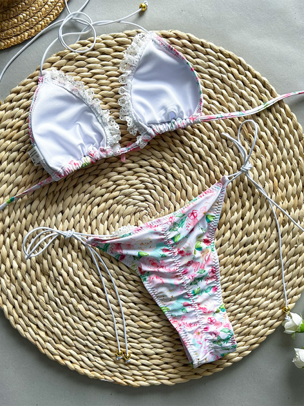 Levoire | Bikinis pour femmes nouveau design floral avec lien maillot de bain deux pièces