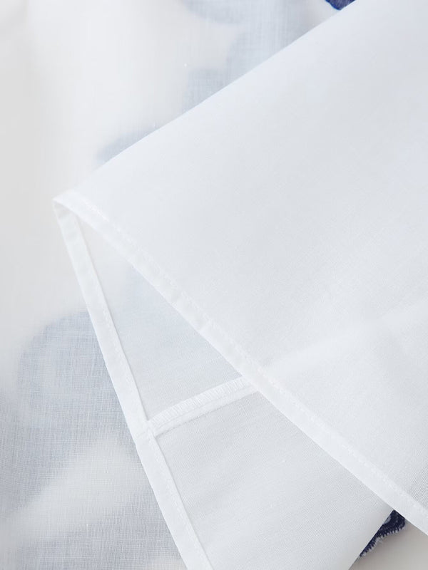 Levoire | Femme V-cou brodé avec manches contrastées