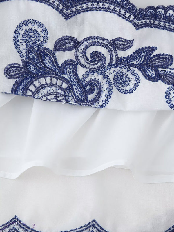 Levoire | Femme nouvelle jupe contrastée brodée