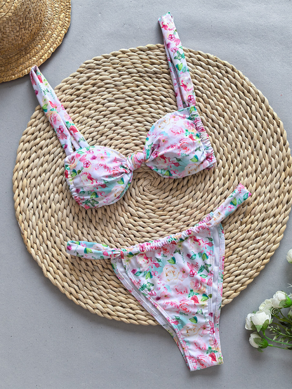 Levoire | Vêtements pour femmes Truge Fleurimprimé uni Bikinis
