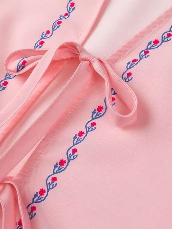 Levoire | Nouveau Style Imprimé Broderie Diamètre Chemise Manches Longues
