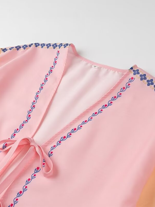 Levoire | Nouveau Style Imprimé Broderie Diamètre Chemise Manches Longues