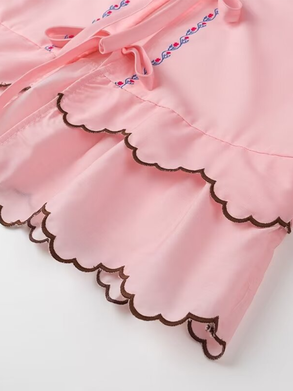 Levoire | Nouveau Style Imprimé Broderie Diamètre Chemise Manches Longues