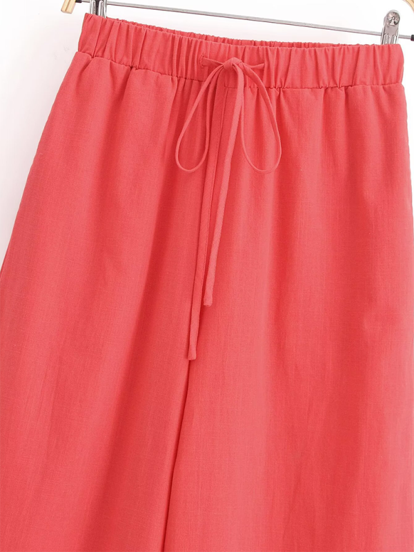 Levoire | Vêtements de loisirs pour femmes ensemble top sans manches rouge et pantalon