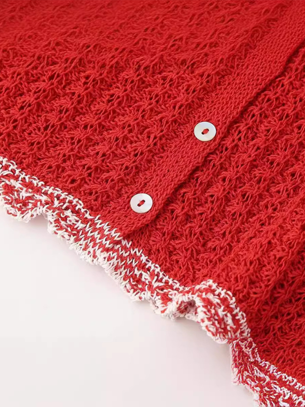 Levoire | Femmes Mode de loisirs Jacquard Réseau Col rond Sans manches Robe en tricot