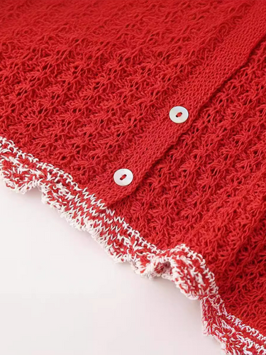 Levoire | Femmes Mode de loisirs Jacquard Réseau Col rond Sans manches Robe en tricot