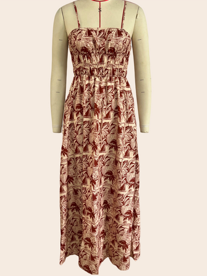 Levoire | Robe décontractée imprimée à épaule dénudée