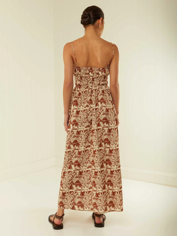 Levoire | Robe décontractée imprimée à épaule dénudée