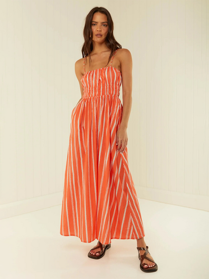 Levoire | Robe décontractée imprimée à épaule dénudée