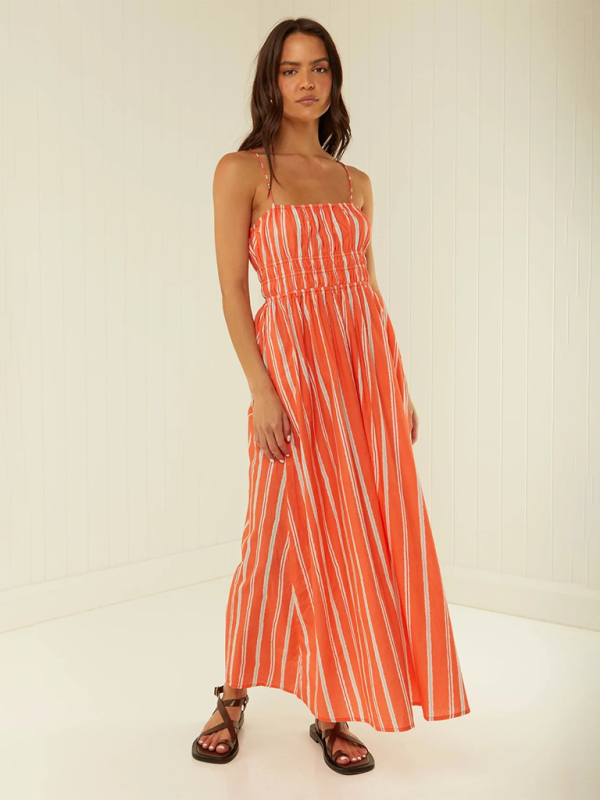 Levoire | Robe décontractée imprimée à épaule dénudée