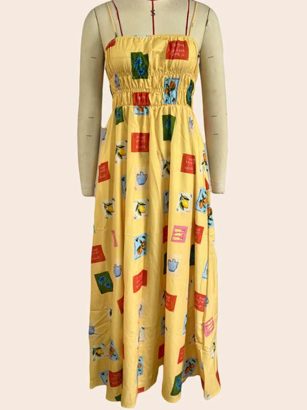 Levoire | Robe décontractée imprimée à épaule dénudée