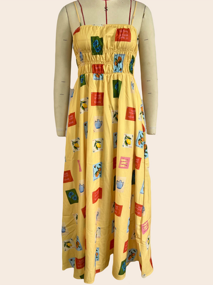 Levoire | Robe décontractée imprimée à épaule dénudée