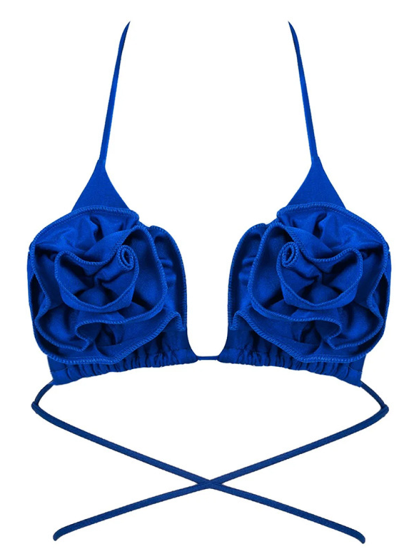 Levoire | Bikini femme sexy uni en trois dimensions avec grande fleur