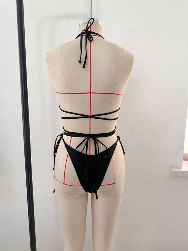 Levoire | Bikini femme sexy uni en trois dimensions avec grande fleur