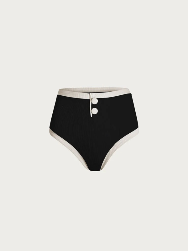 Levoire | Mode et sexy ensemble de maillot de bain à deux pièces style de vacances élégant à manches courtes de couleur contrastée