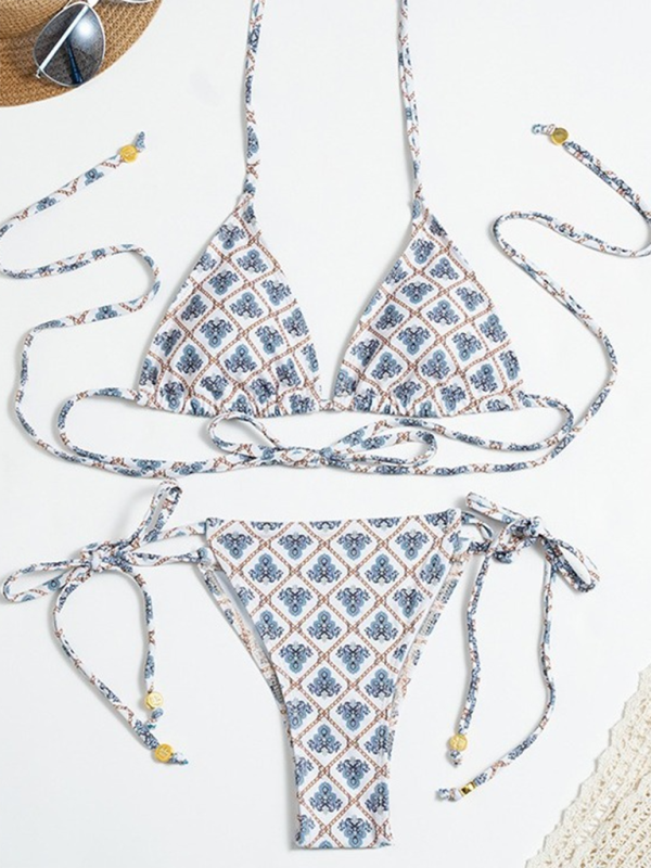 Levoire | Nouveau maillot de bain deux pièces à carreaux imprimé avec bretelles