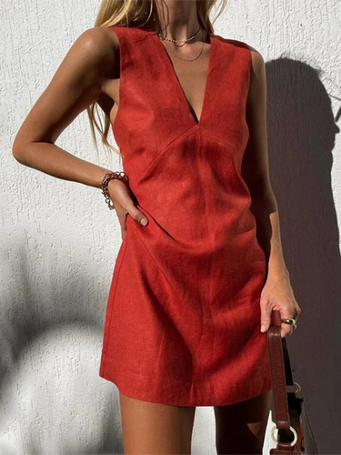 Levoire | Robe moulante sans manches à décolleté en V pour femme