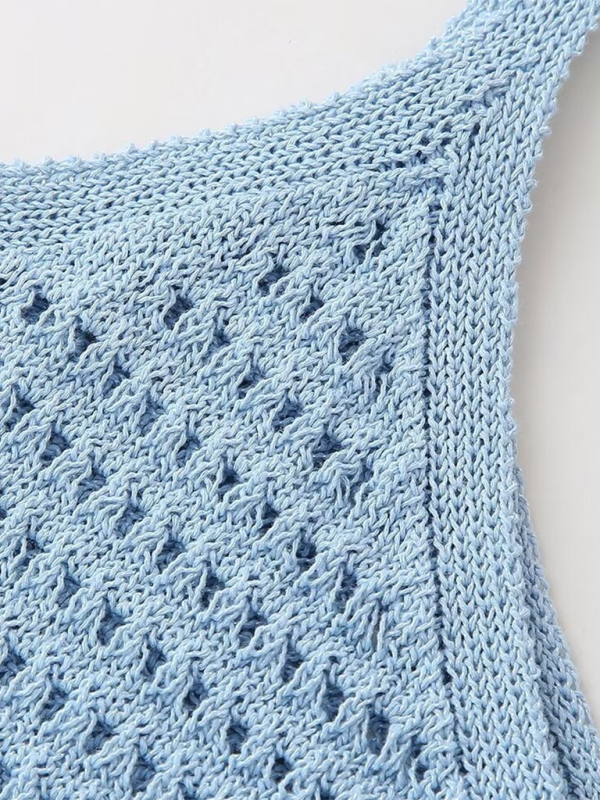 Levoire | Nouvelle Mode de Rue V-Décolleté Haut Sans Manches Tricoté Court Top