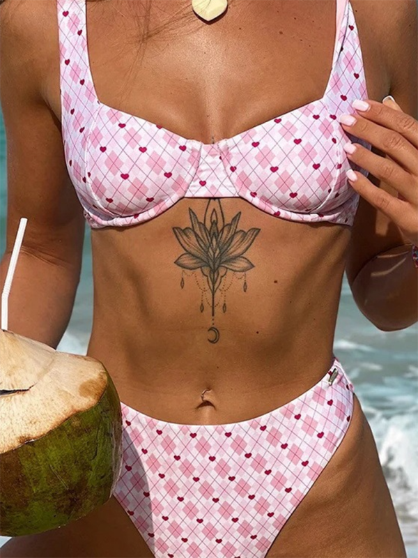 Levoire | Femme nouveau sexy coupe basse imprimé ensemble bikini de plage