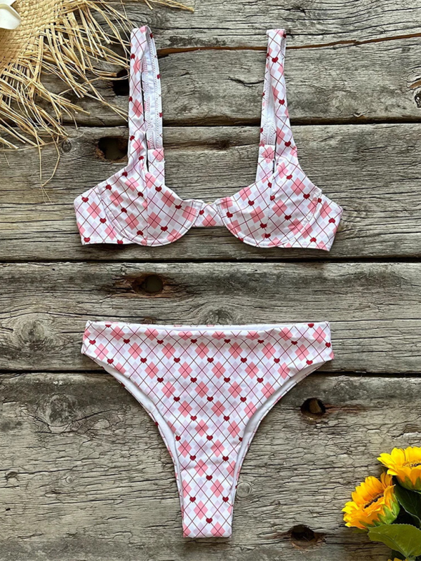Levoire | Femme nouveau sexy coupe basse imprimé ensemble bikini de plage