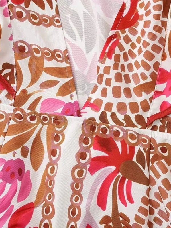 Levoire | Nouvelle robe à volants à col en V avec dos dénudé motif