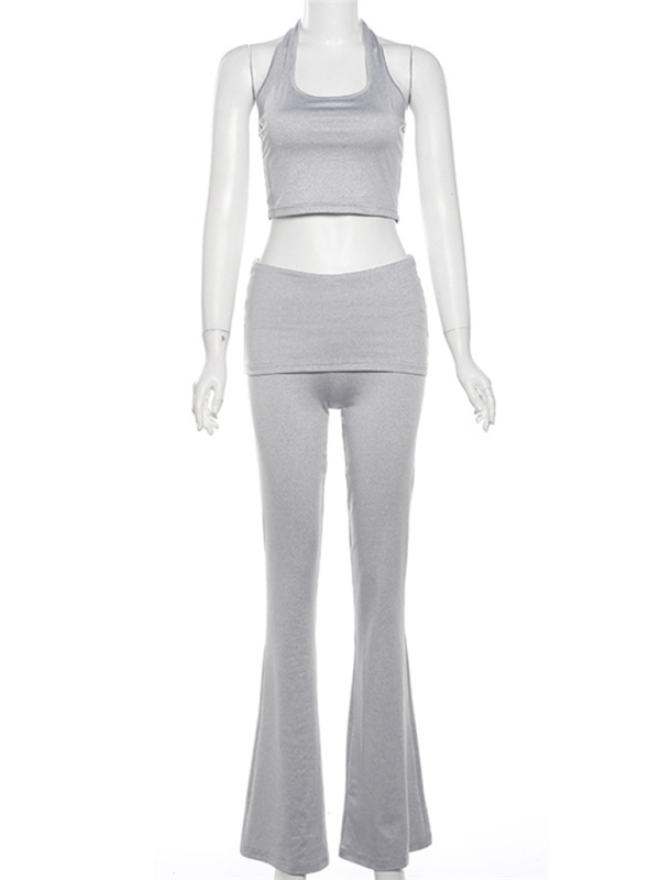 Levoire | Pour les femmes nouveau sexy sans ventre halterneck gilet confortable mince taille haute tenue de spectacle