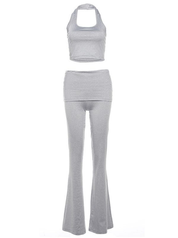 Levoire | Pour les femmes nouveau sexy sans ventre halterneck gilet confortable mince taille haute tenue de spectacle