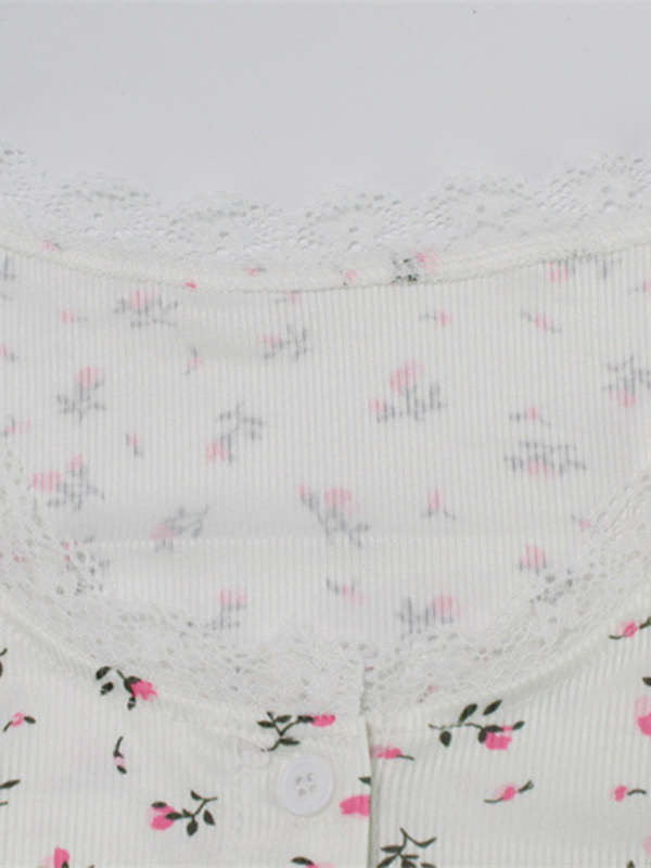 Levoire | Haut à capuchon floral loose et short Ensemble deux pièces