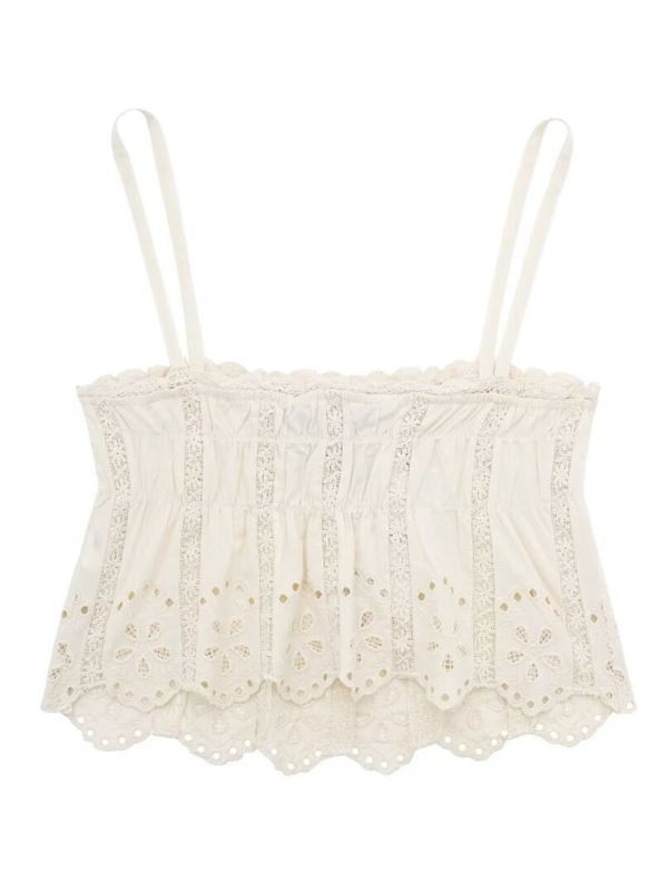 Levoire | Femmes nouveau débardeur brodé beige