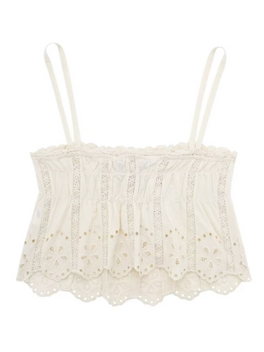 Levoire | Femmes nouveau débardeur brodé beige