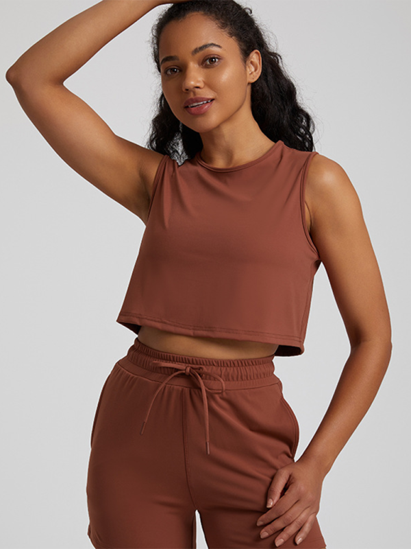 Levoire | Pour les femmes nouveaux soutien-gorge de sport sans manches T-shirt mince vêtements de yoga course fitness t-shirt Kaffe