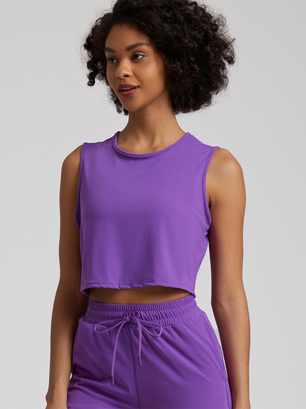 Levoire | Pour les femmes nouveaux soutien-gorge de sport sans manches T-shirt mince vêtements de yoga course fitness t-shirt Violetti