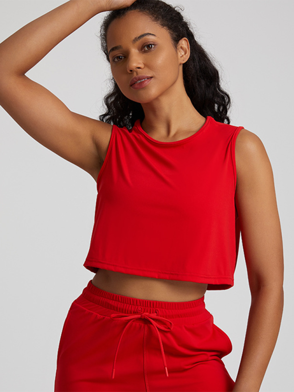 Levoire | Pour les femmes nouveaux soutien-gorge de sport sans manches T-shirt mince vêtements de yoga course fitness t-shirt Rot