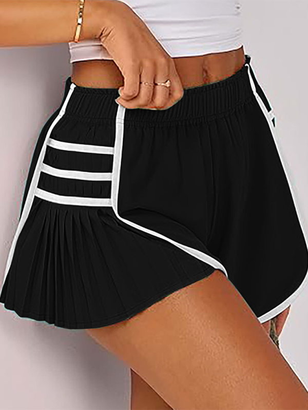 Levoire | Femmes nouveau style sport rapidement séchage shorts plissés Musta