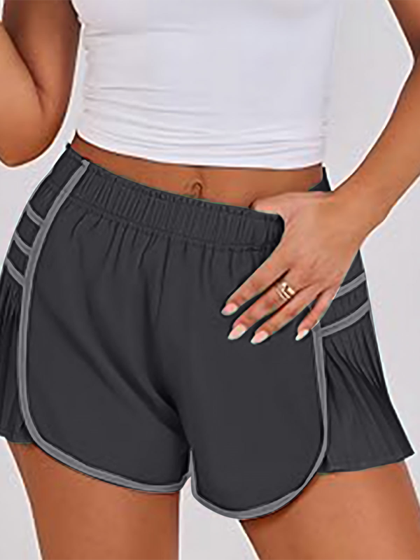 Levoire | Femmes nouveau style sport rapidement séchage shorts plissés Harmaa