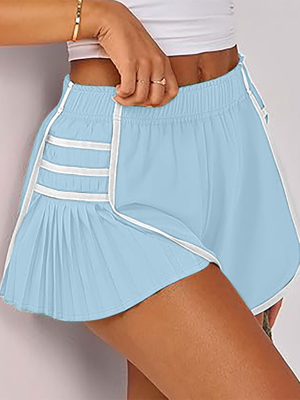 Levoire | Femmes nouveau style sport rapidement séchage shorts plissés Kirkas bleu