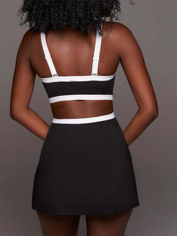 Levoire | Femmes nouvelle couleur-écart simple anti-allergie confortable vêtements de yoga tennis dévoiler ventre robe