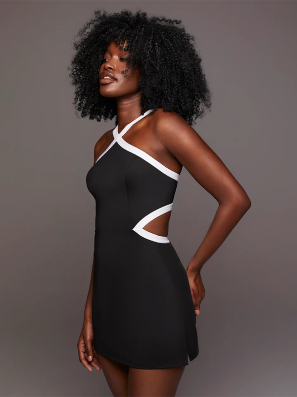 Levoire | Femmes nouvelle couleur-écart simple anti-allergie confortable vêtements de yoga tennis dévoiler ventre robe