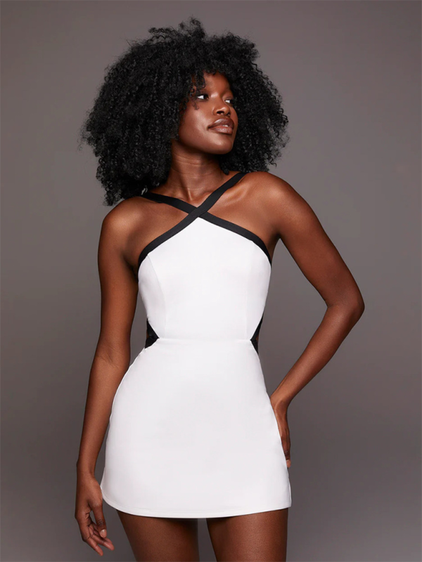 Levoire | Femmes nouvelle couleur-écart simple anti-allergie confortable vêtements de yoga tennis dévoiler ventre robe
