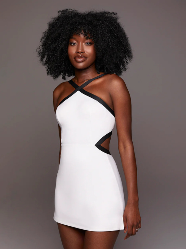 Levoire | Femmes nouvelle couleur-écart simple anti-allergie confortable vêtements de yoga tennis dévoiler ventre robe