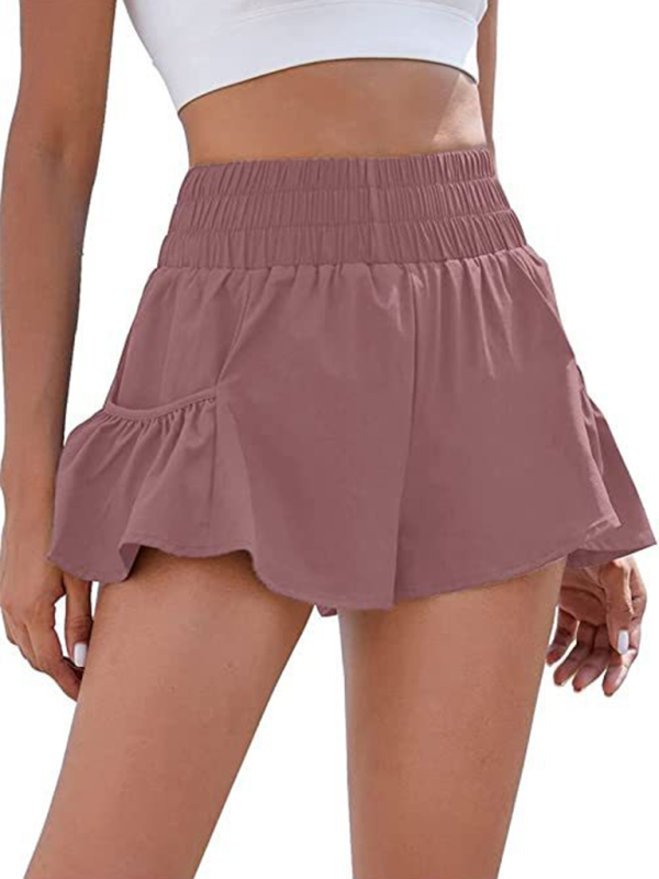 Levoire | Femmes Fitness Course Rapide Sèche Taille Haute Shorts Avec Poches Rosa
