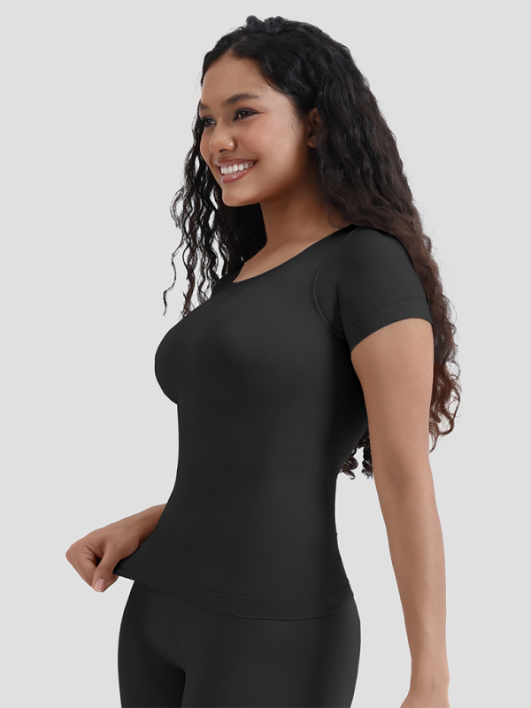 Levoire | Nouveau corset sans couture à manches courtes T-shirt partie inférieure taille serrée haut sculptant