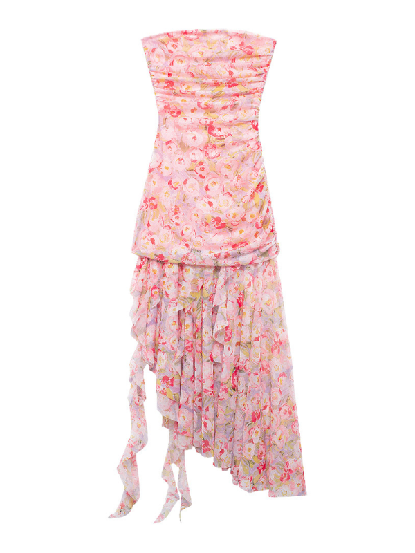 Levoire | Pour femmes Robe de bal en tulle à motif floral bandeau Rosa