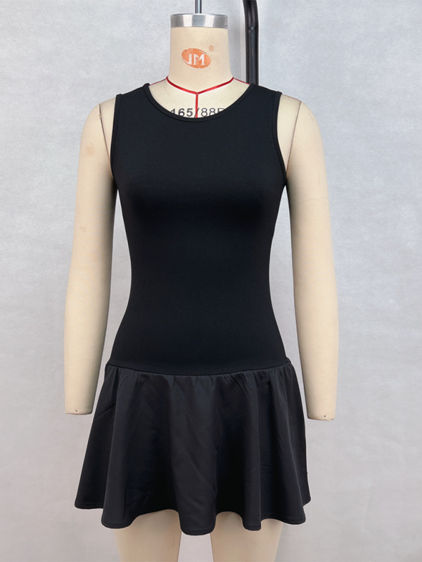 Levoire | Robe sans manches unie pour femmes avec coutures
